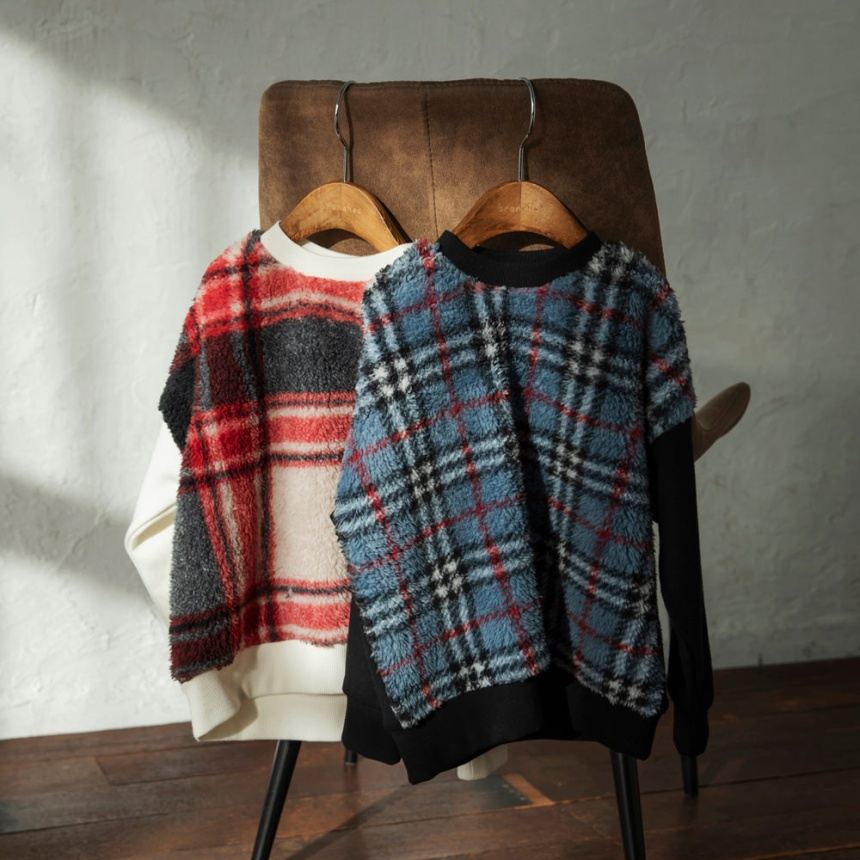 日本童裝 Branshes 抓毛毛毛拼接衛衣 80-150cm 男童款 冬季 TOPS