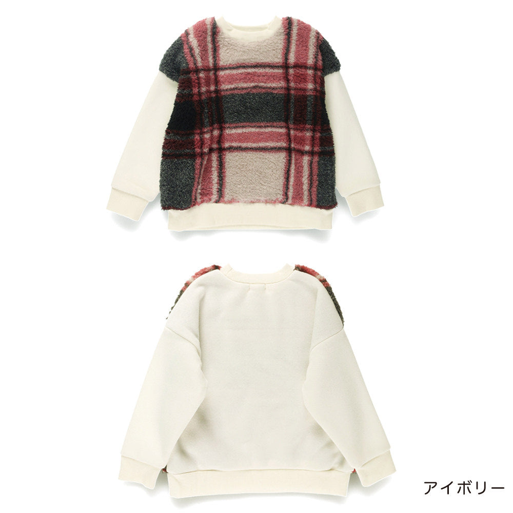 日本童裝 Branshes 抓毛毛毛拼接衛衣 80-150cm 男童款 冬季 TOPS