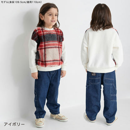 日本童裝 Branshes 抓毛毛毛拼接衛衣 80-150cm 男童款 冬季 TOPS