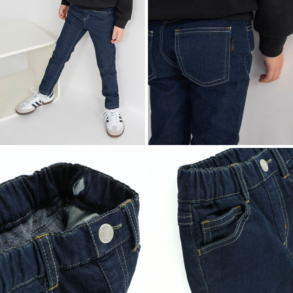 日本童裝 Branshes 抓毛牛仔長褲 90-150cm 男童款 冬季 PANTS