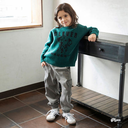 日本童裝 Branshes 抓毛牛仔工裝長褲 80-150cm 男童款 冬季 PANTS