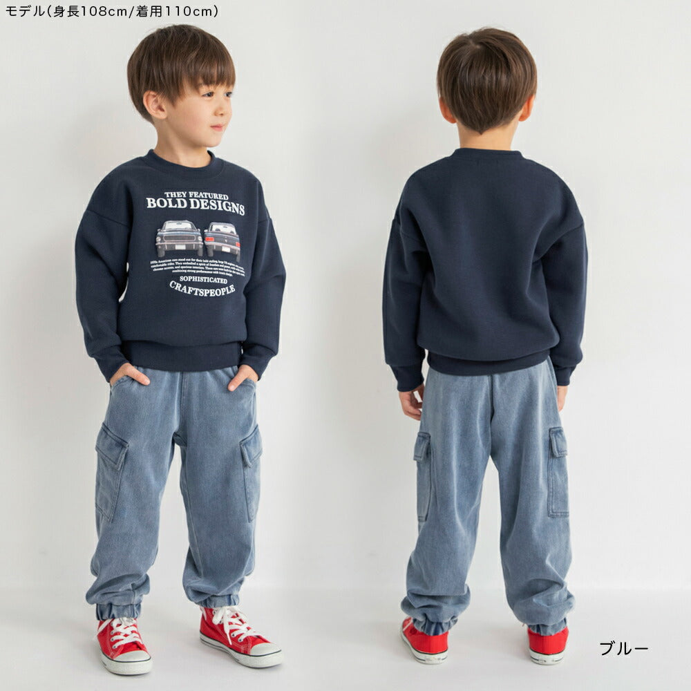 日本童裝 Branshes 抓毛牛仔工裝長褲 80-150cm 男童款 冬季 PANTS