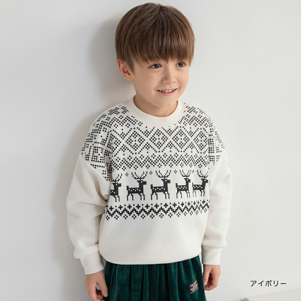 日本童裝 Branshes 抓毛衛衣 80-130cm 男童款 冬季 TOPS 聖誕紅/新年紅