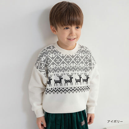 日本童裝 Branshes 抓毛衛衣 80-130cm 男童款 冬季 TOPS 聖誕紅/新年紅