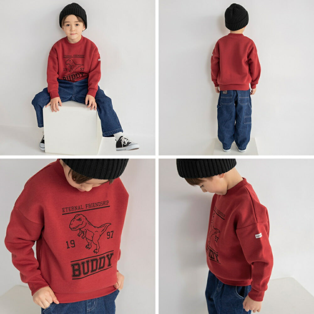 日本童裝 Branshes 抓毛衛衣 80-130cm 男童款 冬季 TOPS 聖誕紅/新年紅