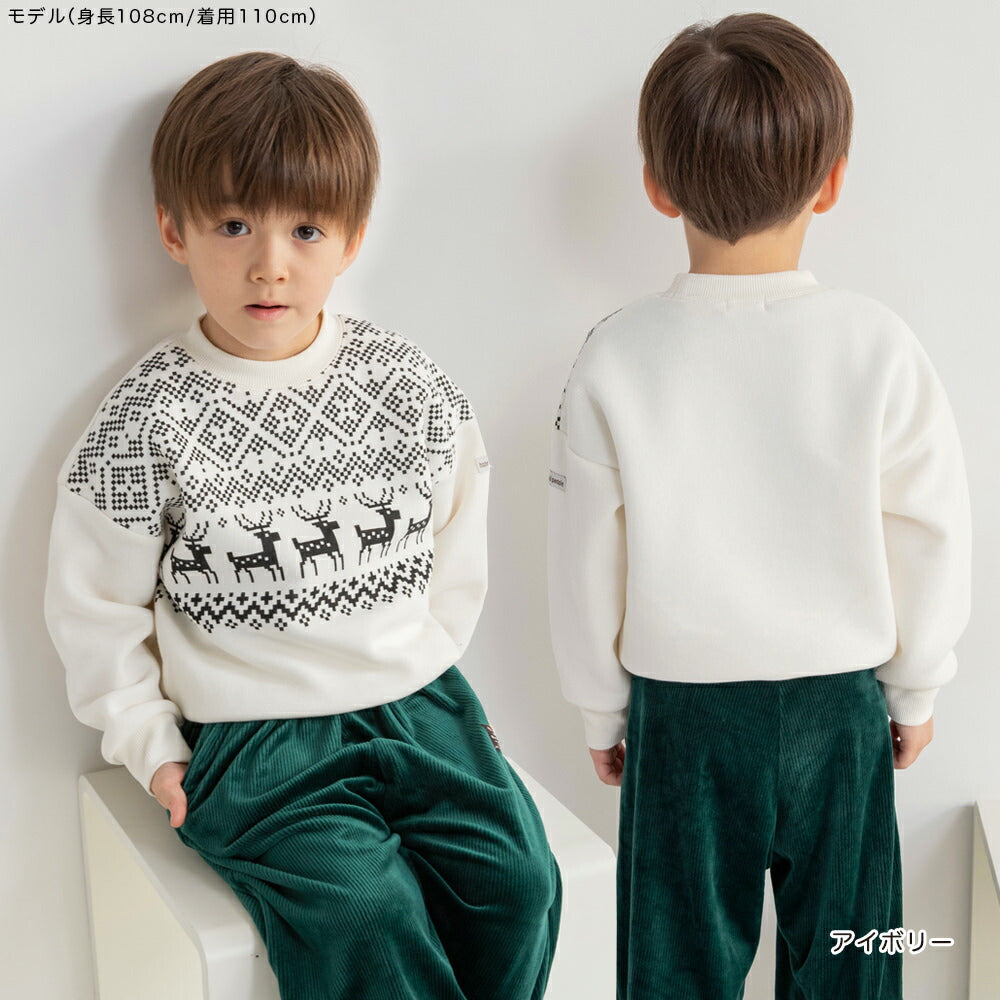 日本童裝 Branshes 抓毛衛衣 80-130cm 男童款 冬季 TOPS 聖誕紅/新年紅