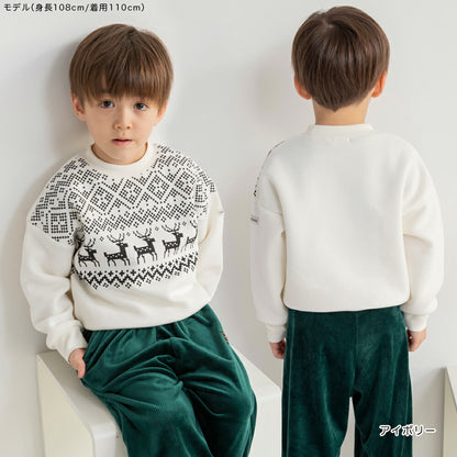 日本童裝 Branshes 抓毛衛衣 80-130cm 男童款 冬季 TOPS 聖誕紅/新年紅