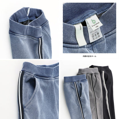 日本童裝 Branshes 抓毛側條紋牛仔褲 80-160cm 男童款 冬季 PANTS