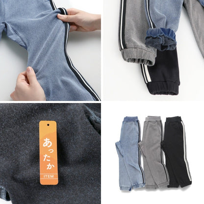 日本童裝 Branshes 抓毛側條紋牛仔褲 80-160cm 男童款 冬季 PANTS