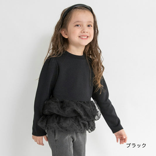 日本童裝 Branshes 抓毛泡泡紗上衣 80-150cm 女童款 冬季 TOPS