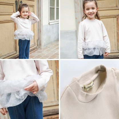 日本童裝 Branshes 抓毛泡泡紗上衣 80-150cm 女童款 冬季 TOPS