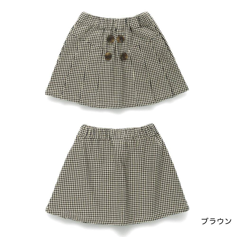 日本童裝 Branshes 磨毛褶邊短裙 80-150cm 女童款 冬季 SKIRTS