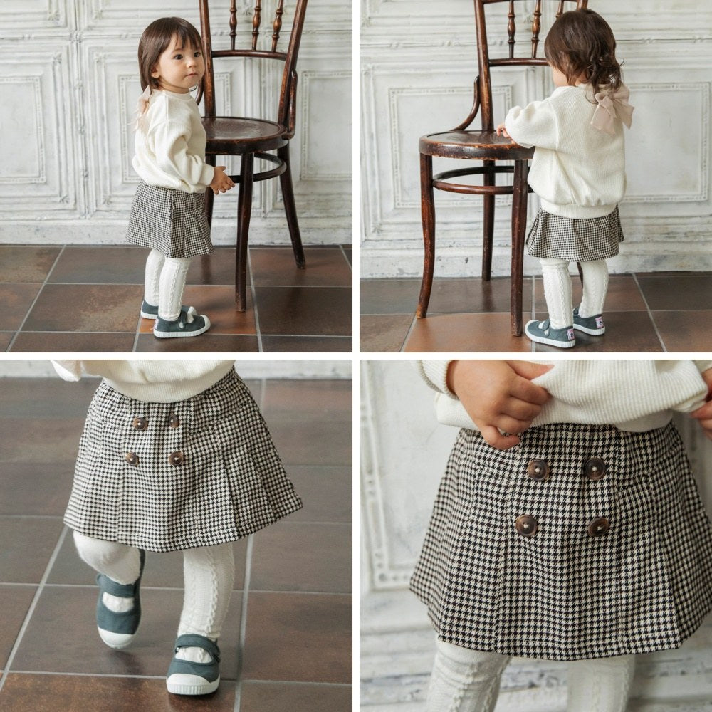 日本童裝 Branshes 磨毛褶邊短裙 80-150cm 女童款 冬季 SKIRTS