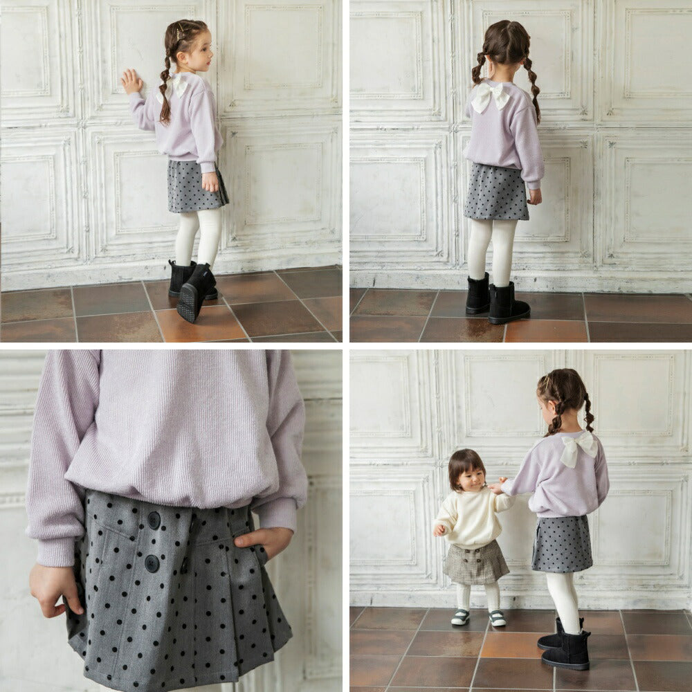 日本童裝 Branshes 磨毛褶邊短裙 80-150cm 女童款 冬季 SKIRTS