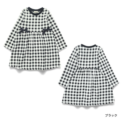 日本童裝 Branshes 抓毛收腰蝴蝶結連身裙 80-150cm 女童款 冬季 DRESSES