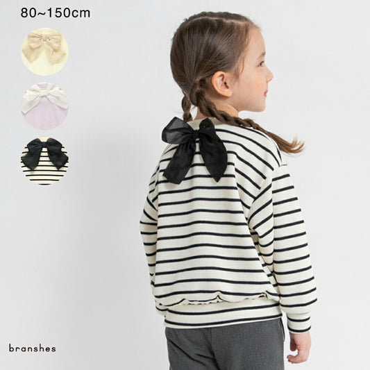 日本童裝 Branshes 緞帶針織上衣 80-150cm 女童款 冬季 TOPS