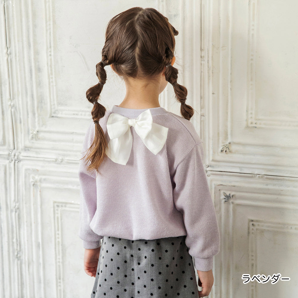 日本童裝 Branshes 緞帶針織上衣 80-150cm 女童款 冬季 TOPS