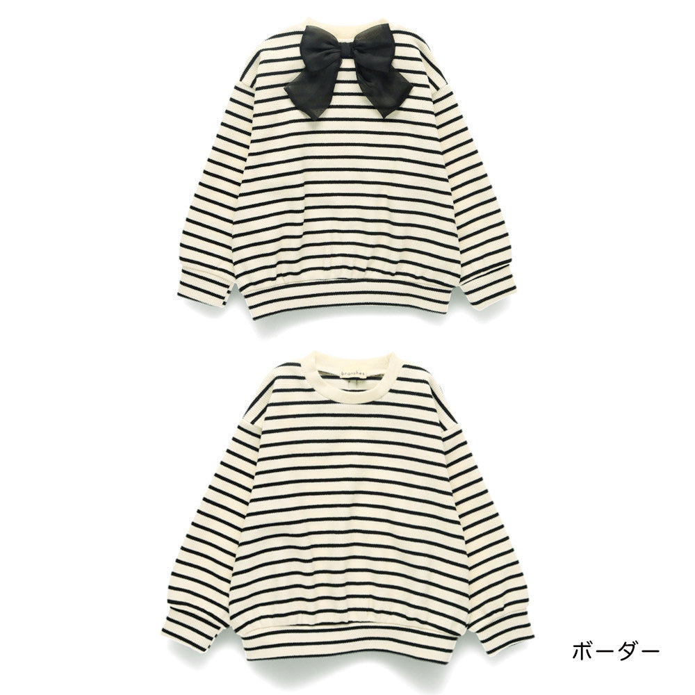 日本童裝 Branshes 緞帶針織上衣 80-150cm 女童款 冬季 TOPS