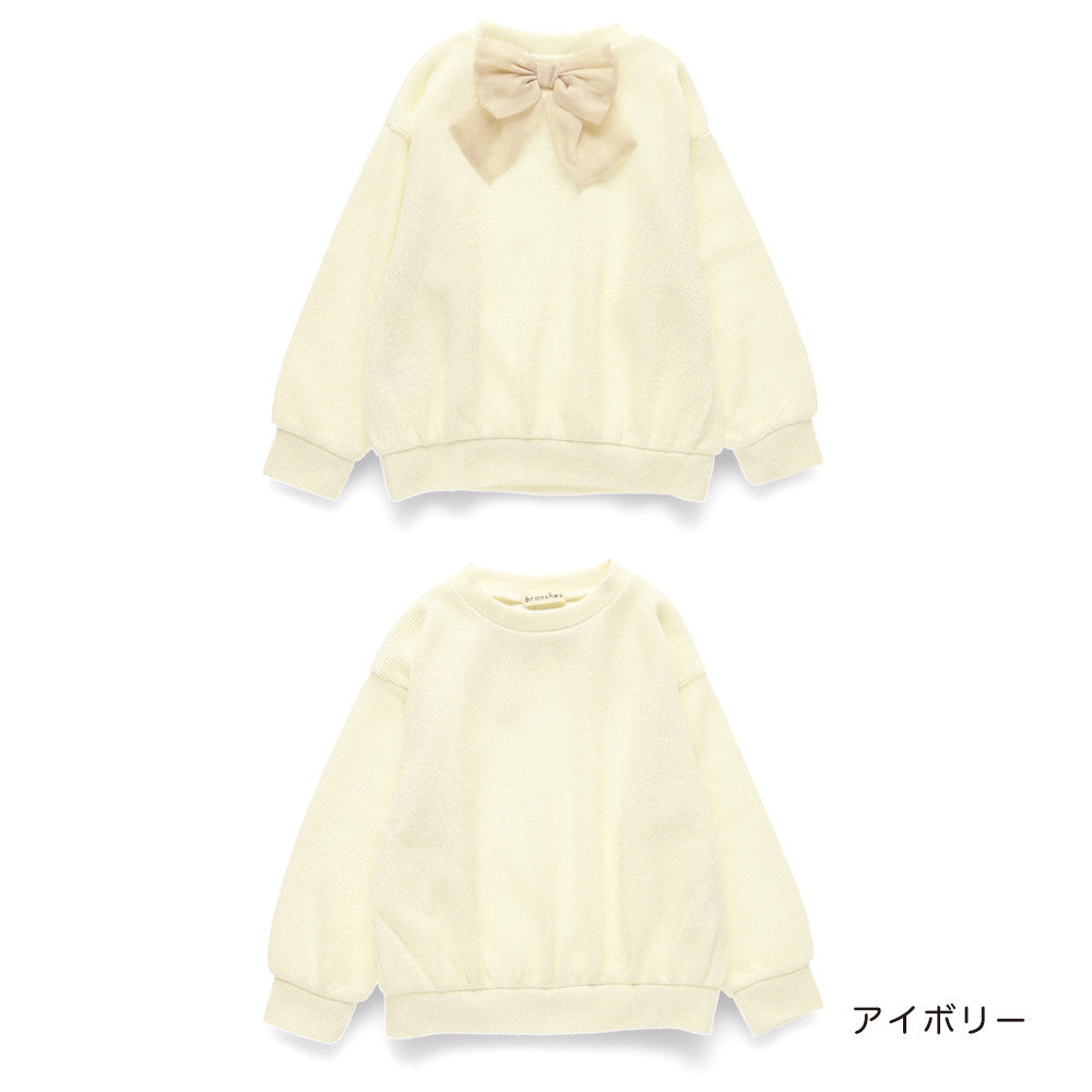 日本童裝 Branshes 緞帶針織上衣 80-150cm 女童款 冬季 TOPS