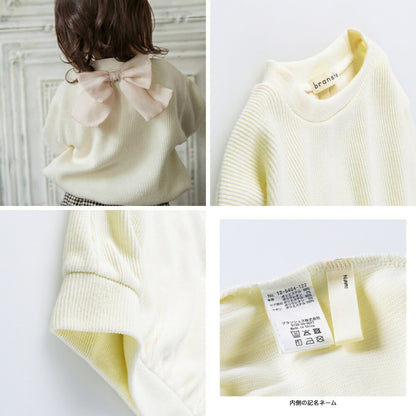 日本童裝 Branshes 緞帶針織上衣 80-150cm 女童款 冬季 TOPS