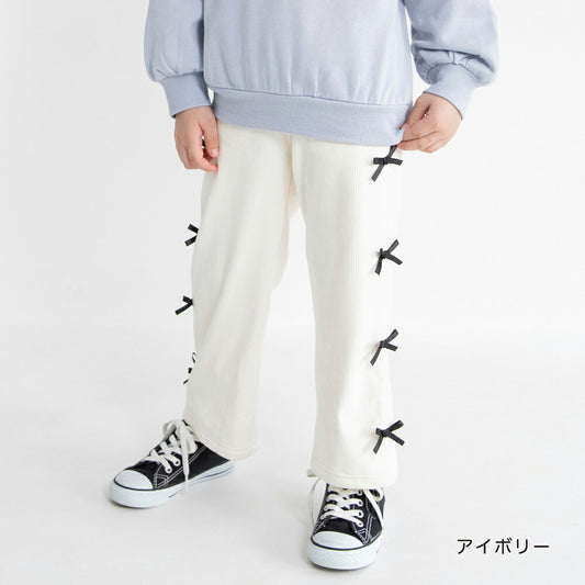 日本童裝 Branshes 蝴蝶結抓毛長褲 80-150cm 女童款 冬季 PANTS