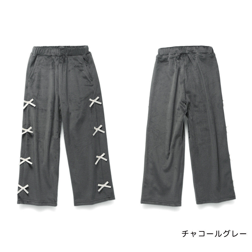 日本童裝 Branshes 蝴蝶結抓毛長褲 80-150cm 女童款 冬季 PANTS