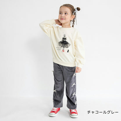 日本童裝 Branshes 蝴蝶結抓毛長褲 80-150cm 女童款 冬季 PANTS