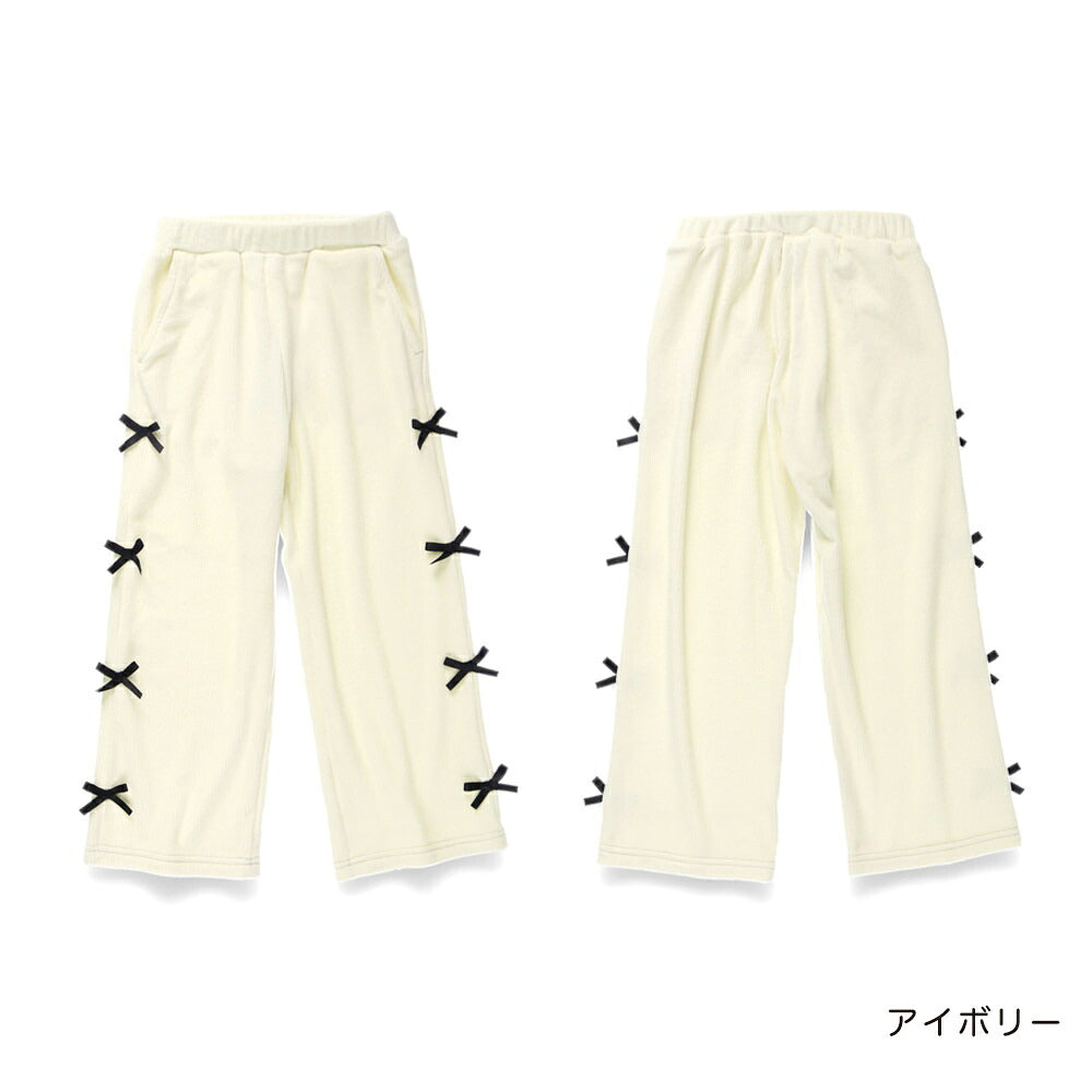 日本童裝 Branshes 蝴蝶結抓毛長褲 80-150cm 女童款 冬季 PANTS