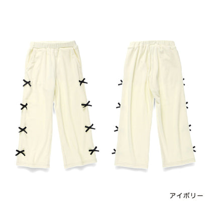 日本童裝 Branshes 蝴蝶結抓毛長褲 80-150cm 女童款 冬季 PANTS