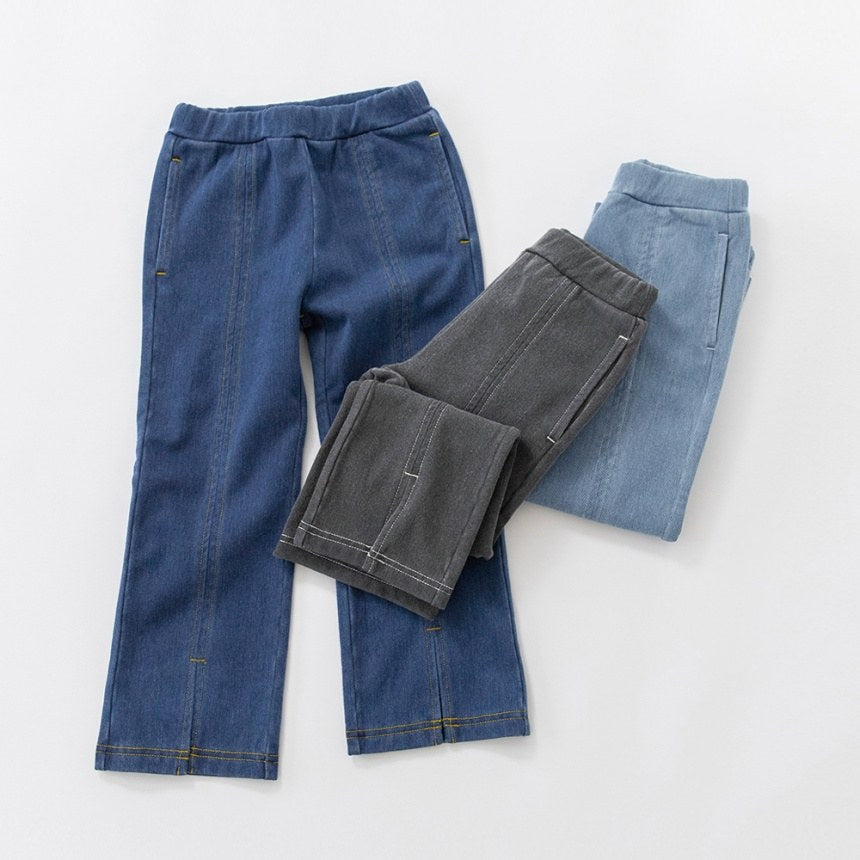日本童裝 Branshes 抓毛開衩長褲 80-150cm 女童款 冬季 PANTS