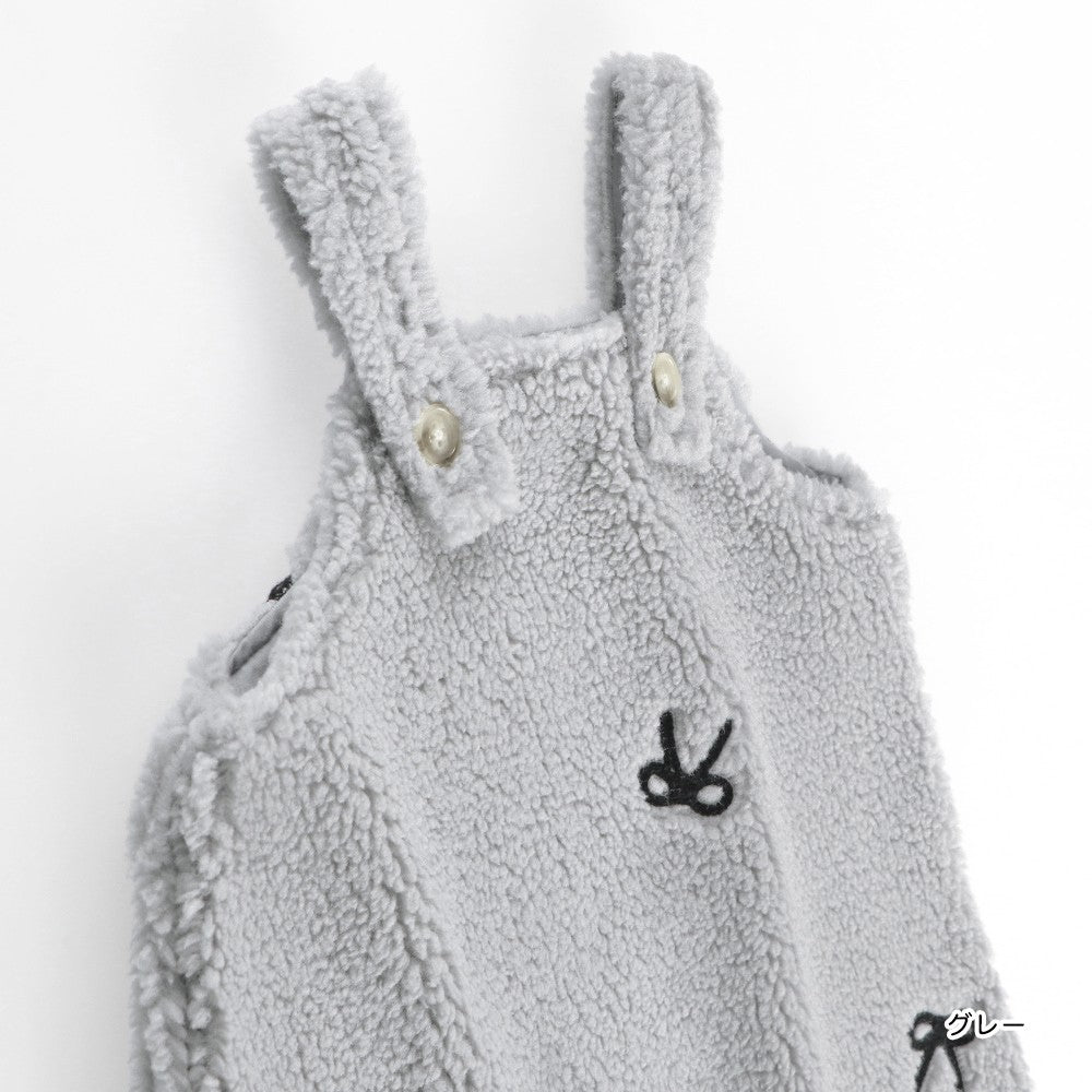 日本童裝 Branshes 緞帶刺繡毛毛吊帶裙 80cm 女童款 冬季 DRESSES