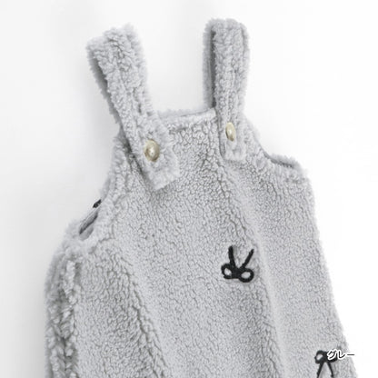 日本童裝 Branshes 緞帶刺繡毛毛吊帶裙 80cm 女童款 冬季 DRESSES