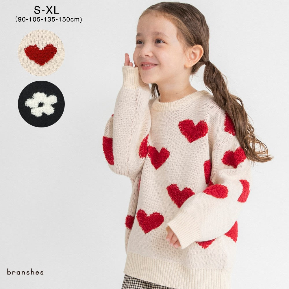 日本童裝 Branshes 針織長款上衣 95-150cm 女童款 冬季 TOPS