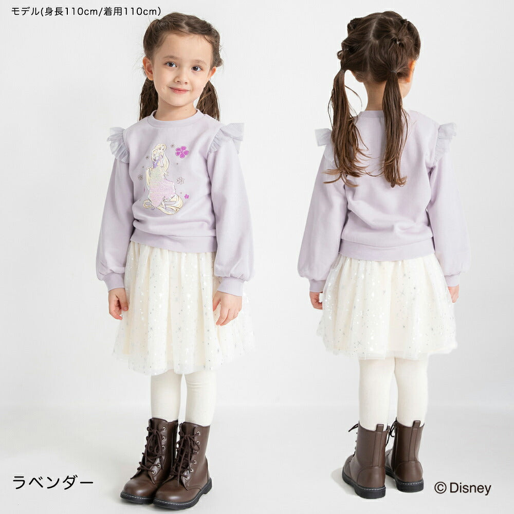 日本童裝 Branshes x Disney 公主紗袖衛衣 90-130cm 女童款 冬季 TOPS