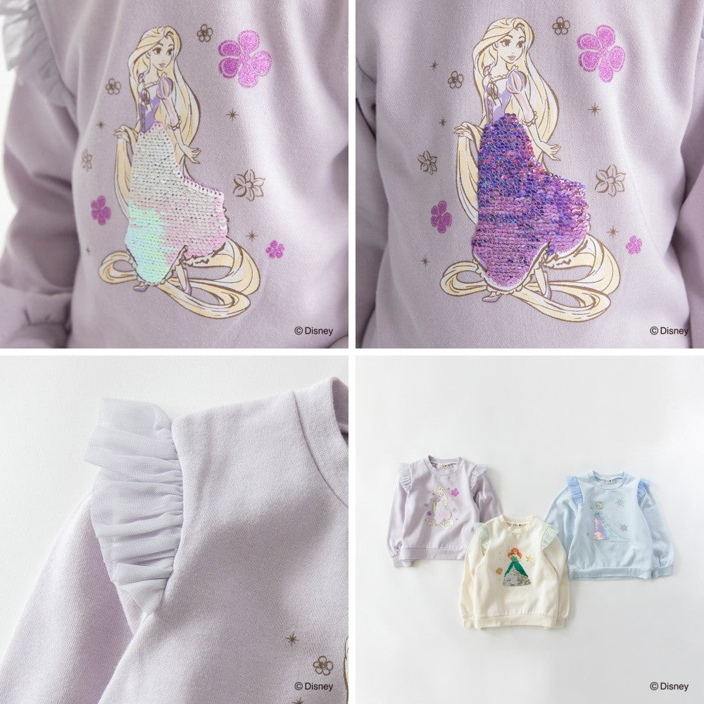 日本童裝 Branshes x Disney 公主紗袖衛衣 90-130cm 女童款 冬季 TOPS