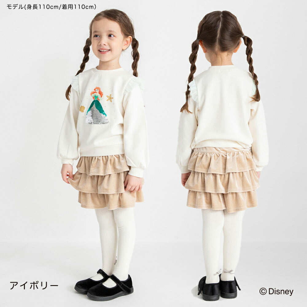 日本童裝 Branshes x Disney 公主紗袖衛衣 90-130cm 女童款 冬季 TOPS