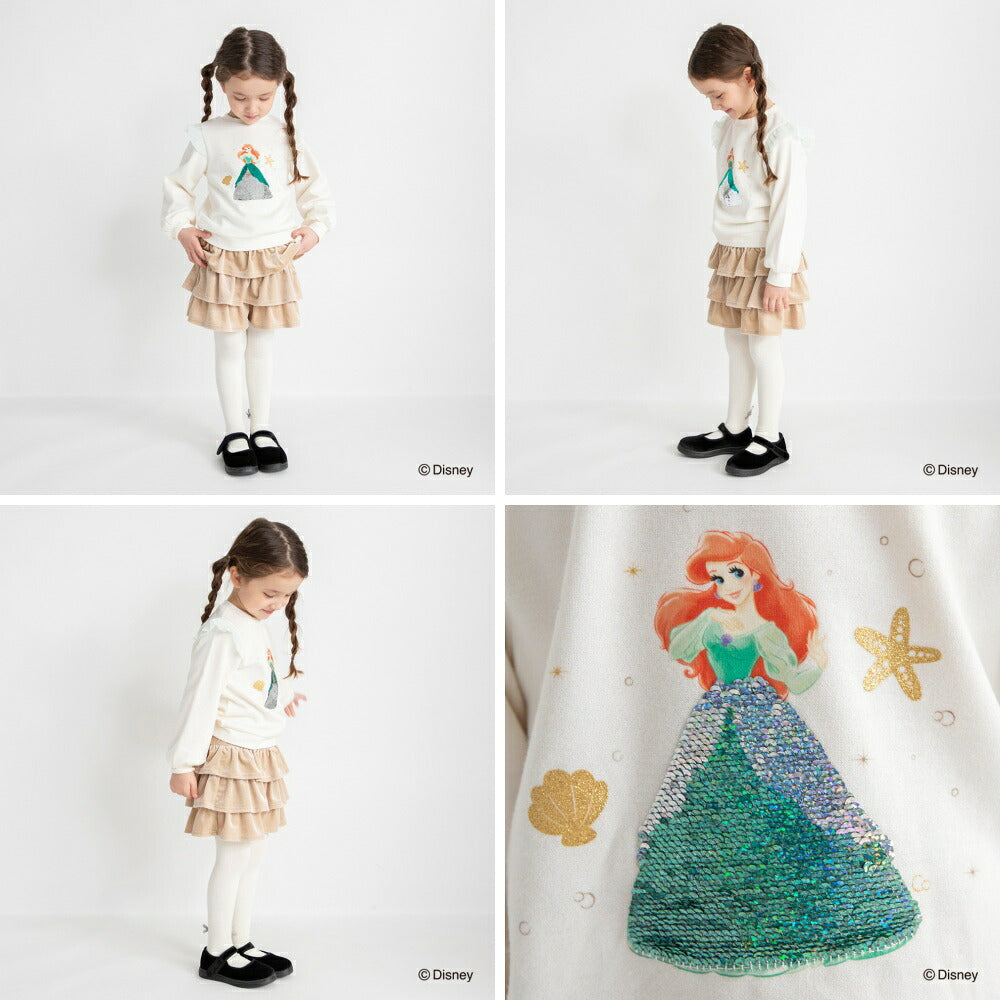 日本童裝 Branshes x Disney 公主紗袖衛衣 90-130cm 女童款 冬季 TOPS