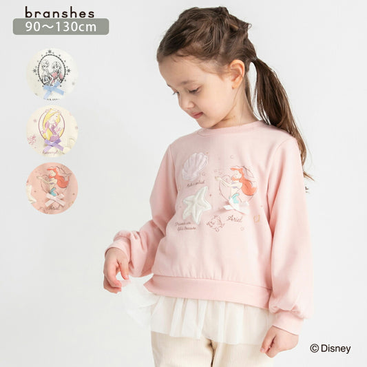日本童裝 Branshes x Disney 抓毛拼紗衛衣 90-130cm 女童款 冬季 TOPS