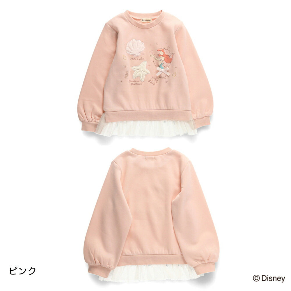 日本童裝 Branshes x Disney 抓毛拼紗衛衣 90-130cm 女童款 冬季 TOPS