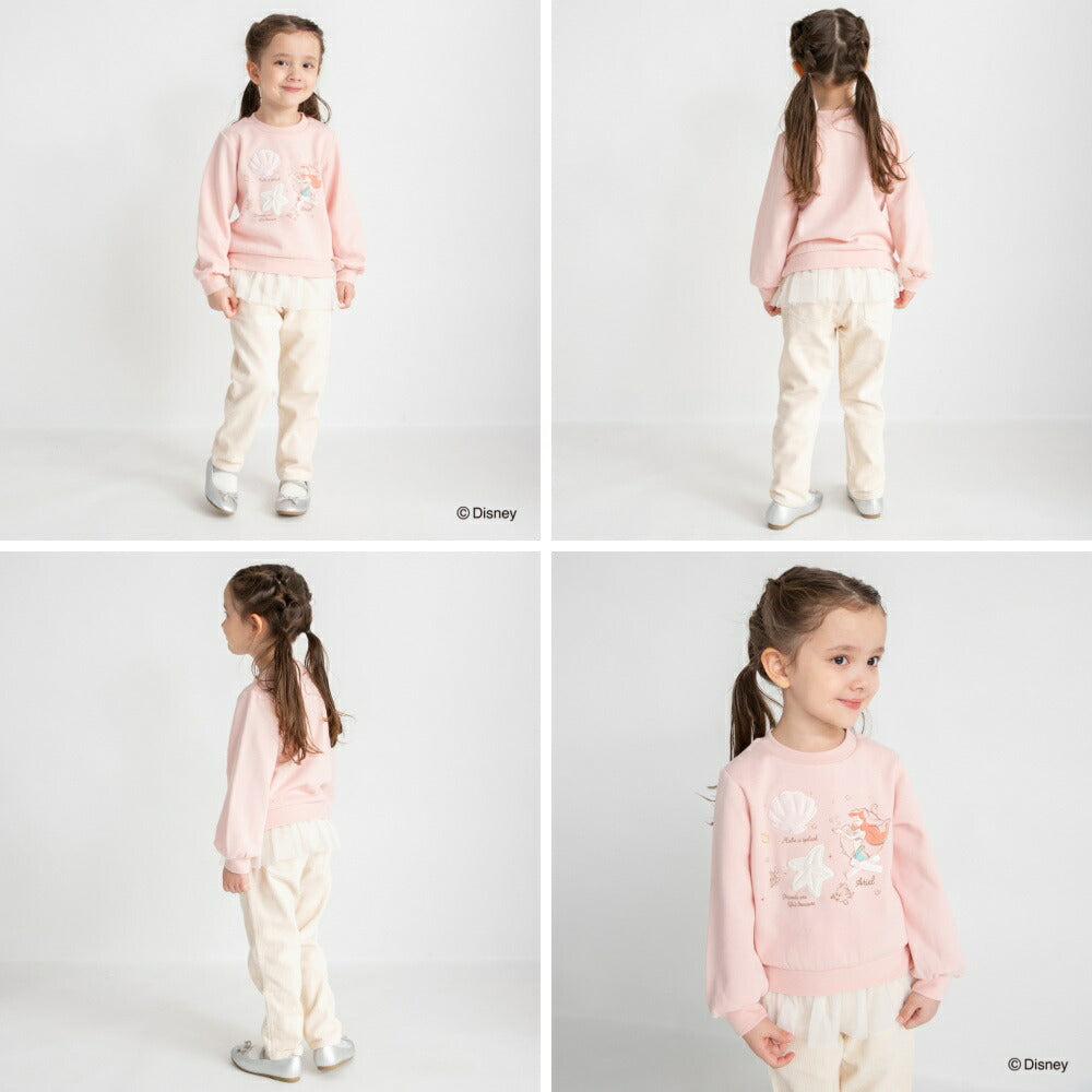 日本童裝 Branshes x Disney 抓毛拼紗衛衣 90-130cm 女童款 冬季 TOPS