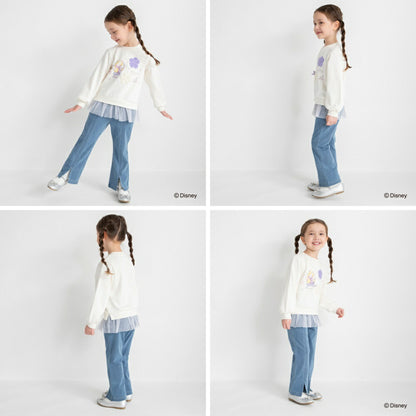 日本童裝 Branshes x Disney 抓毛拼紗衛衣 90-130cm 女童款 冬季 TOPS