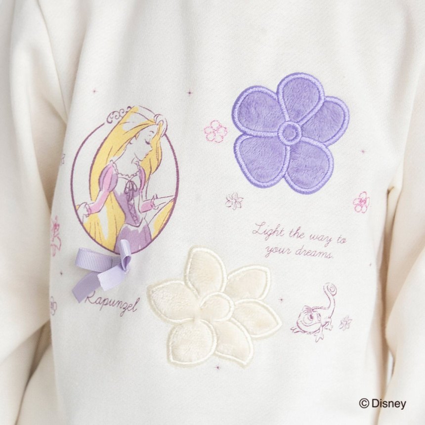 日本童裝 Branshes x Disney 抓毛拼紗衛衣 90-130cm 女童款 冬季 TOPS