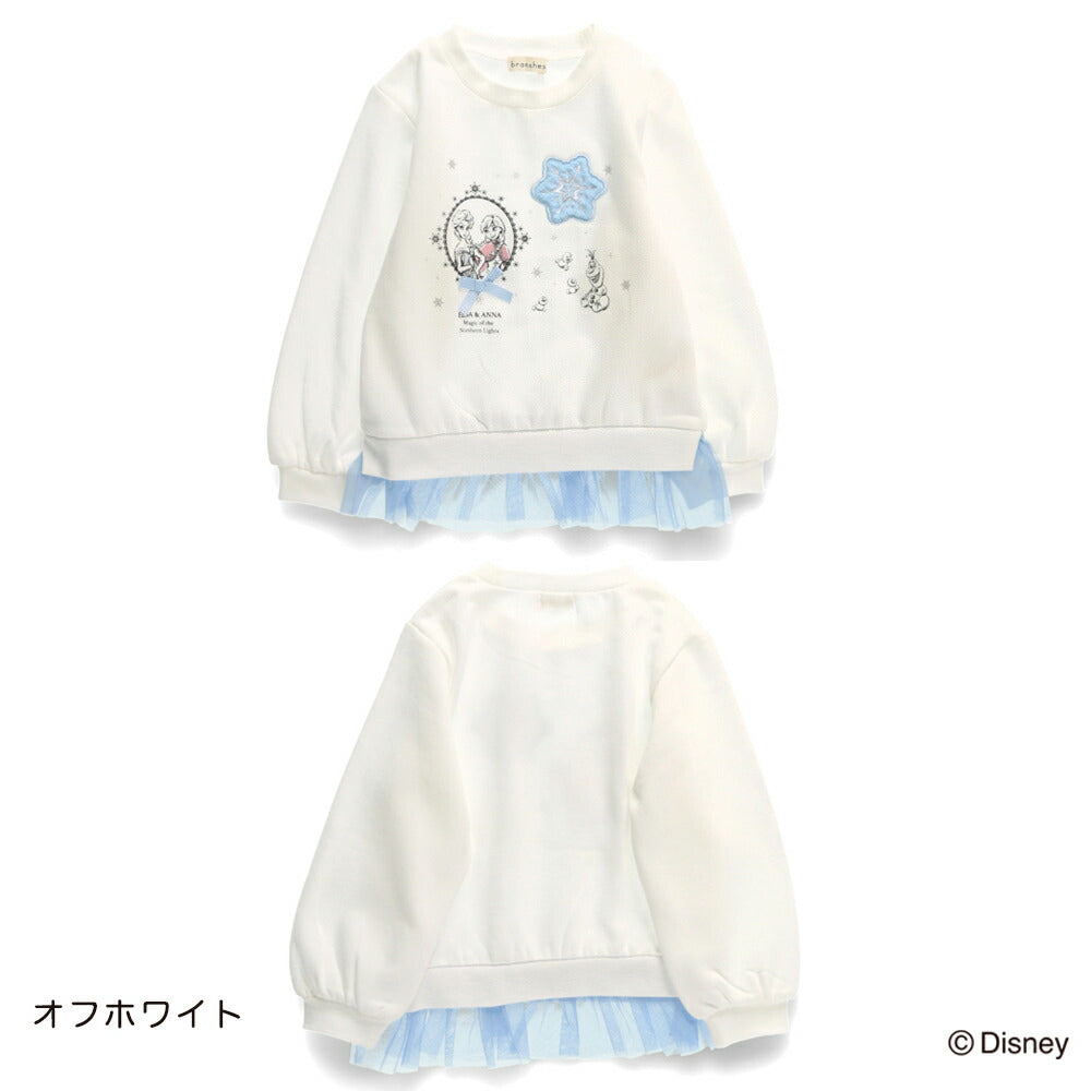 日本童裝 Branshes x Disney 抓毛拼紗衛衣 90-130cm 女童款 冬季 TOPS