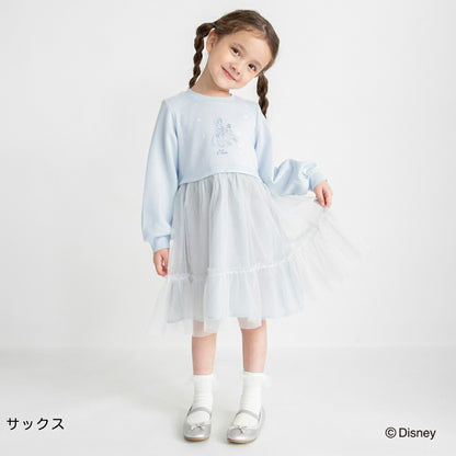 日本童裝 Branshes x Disney 抓毛拼紗連身裙 90-130cm 女童款 冬季 DRESSES