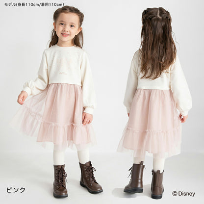 日本童裝 Branshes x Disney 抓毛拼紗連身裙 90-130cm 女童款 冬季 DRESSES