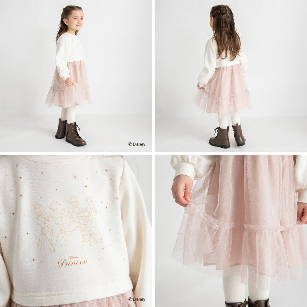 日本童裝 Branshes x Disney 抓毛拼紗連身裙 90-130cm 女童款 冬季 DRESSES