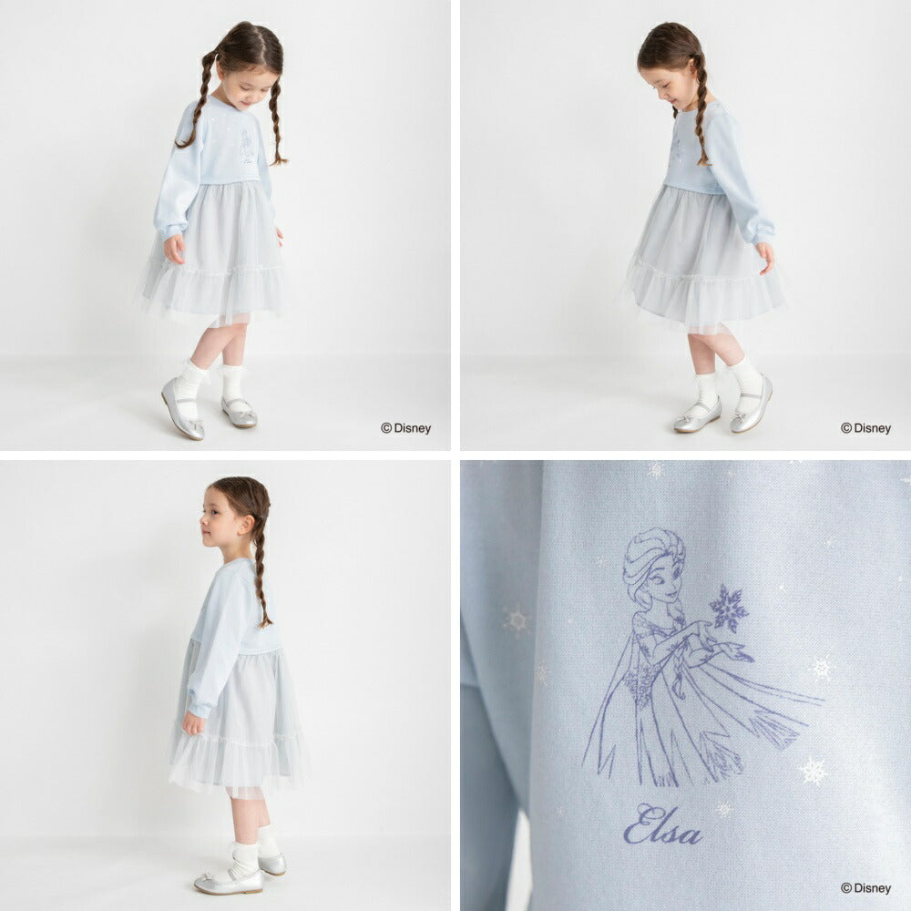 日本童裝 Branshes x Disney 抓毛拼紗連身裙 90-130cm 女童款 冬季 DRESSES