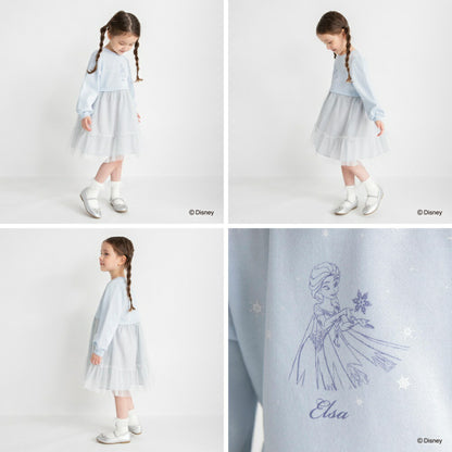 日本童裝 Branshes x Disney 抓毛拼紗連身裙 90-130cm 女童款 冬季 DRESSES