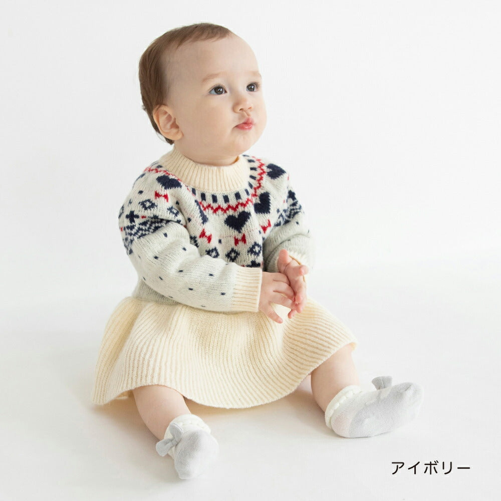 日本童裝 Branshes 針織連衣 60-80cm 初生嬰兒 女童款 冬季 Jumpsuit