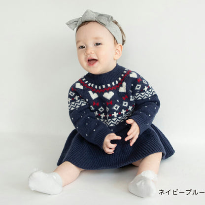 日本童裝 Branshes 針織連衣 60-80cm 初生嬰兒 女童款 冬季 Jumpsuit